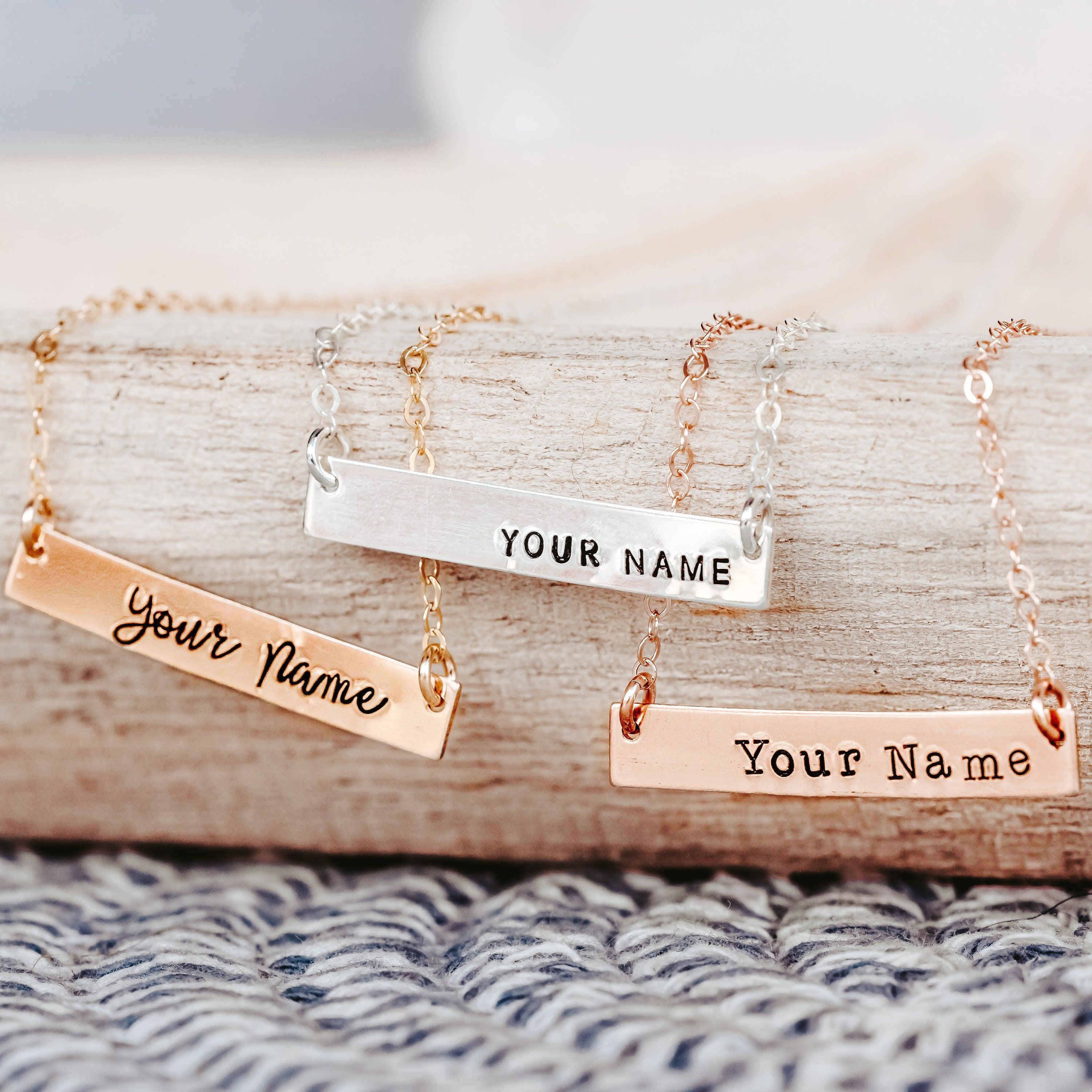 Personalized Name Bar Necklace by Salt and Sparkle - Image 3
