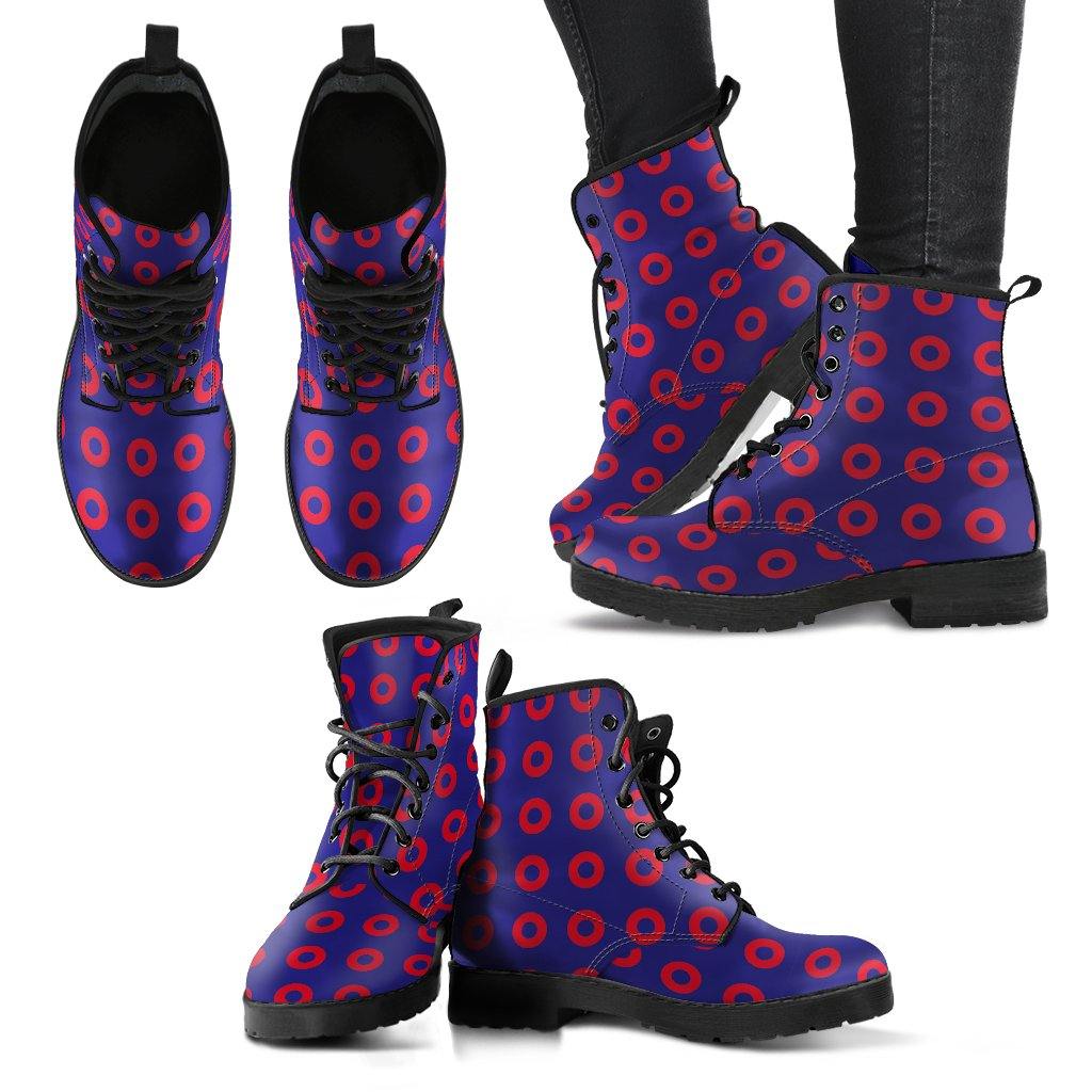 Phish  Memory Foam Boots | All Season Lace Up Boots | Vegan Leather Combat Boot | Band Fishman Donuts by Manifestie - Image 5
