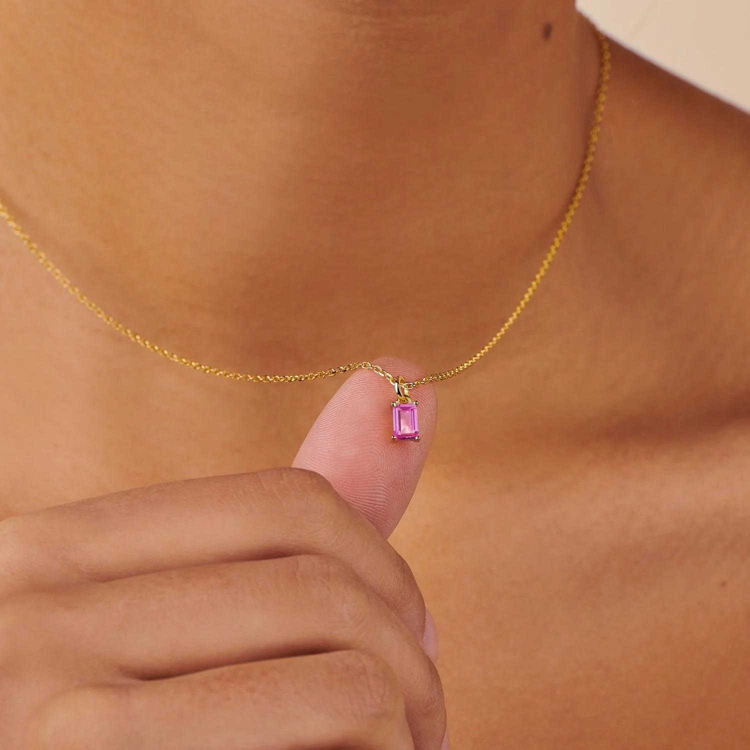 Pink Tourmaline Necklace Charm by Little Sky Stone - Image 2