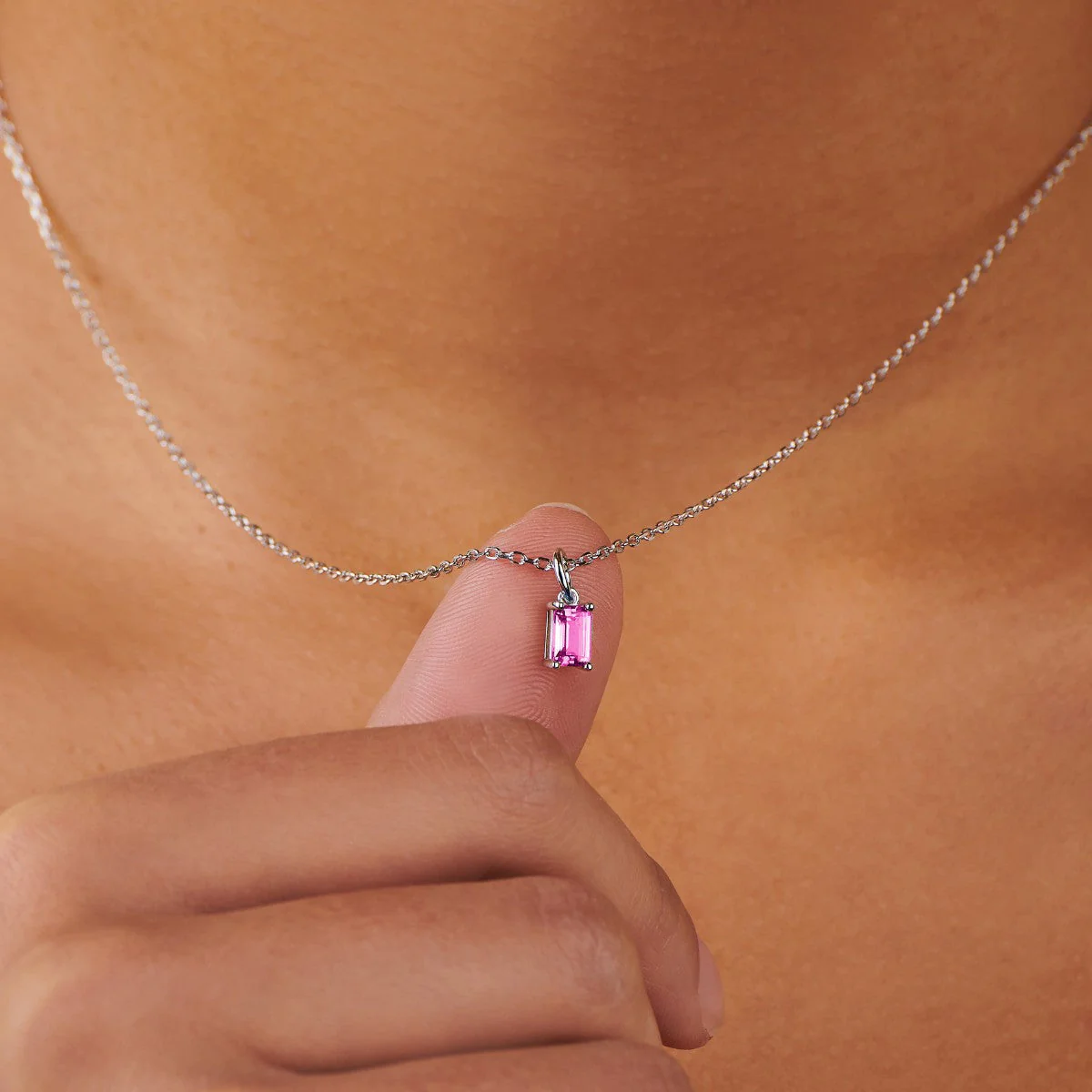 Pink Tourmaline Silver Charm by Little Sky Stone - Image 3