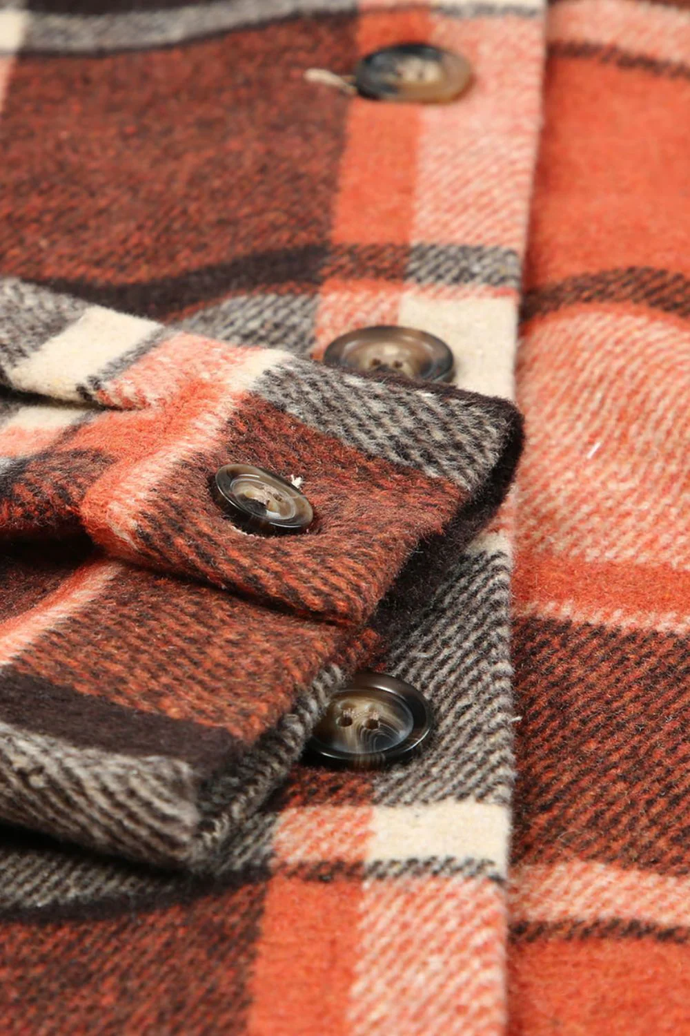 Plaid Button Up Hooded Shacket - Image 12