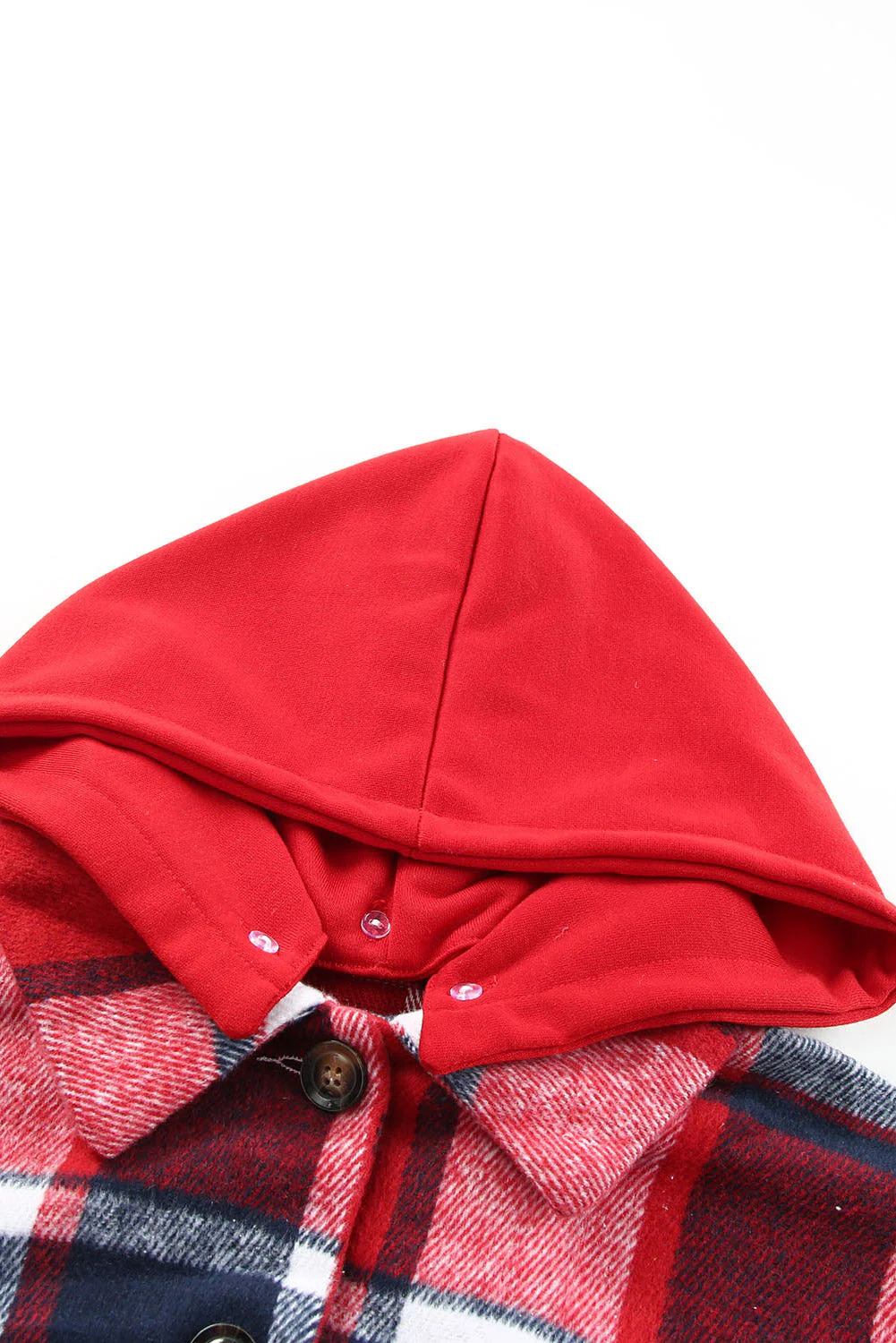 Plaid Button Up Hooded Shacket - Image 13