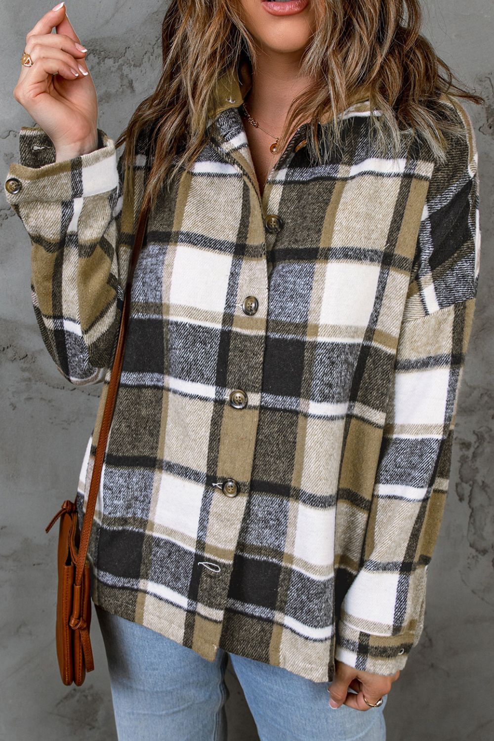 Plaid Button Up Hooded Shacket - Image 15