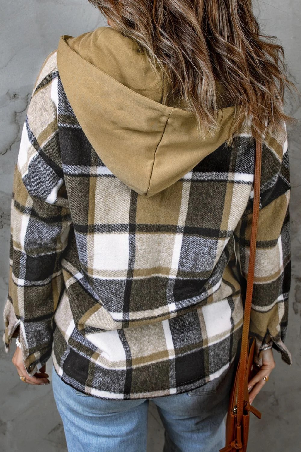 Plaid Button Up Hooded Shacket - Image 16