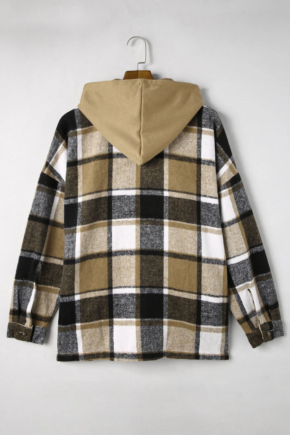 Plaid Button Up Hooded Shacket - Image 18
