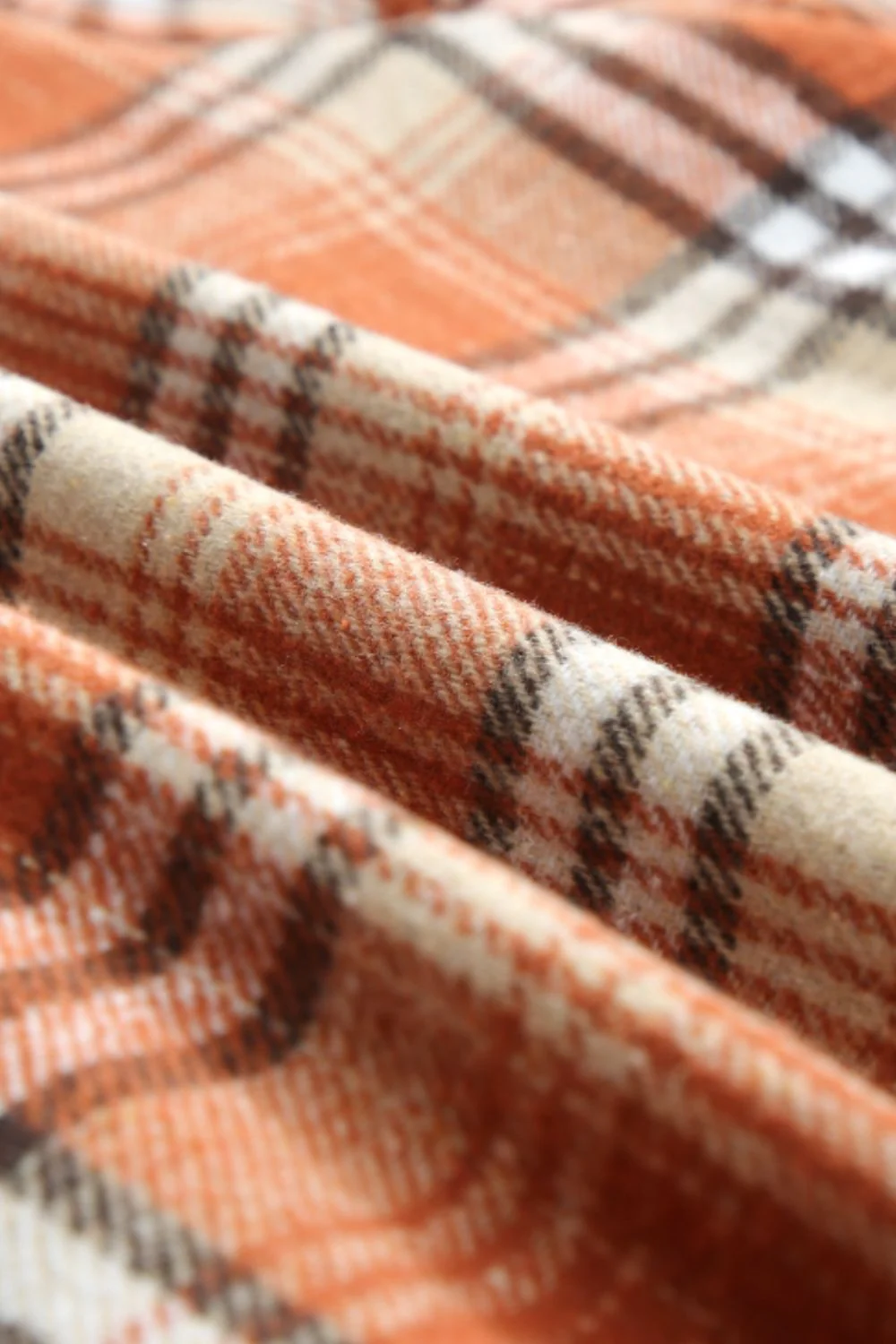 Plaid Button Up Long Sleeve Hooded Jacket - Image 6