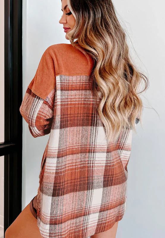 Plaid Button Up Long Sleeve Jacket - Image 5