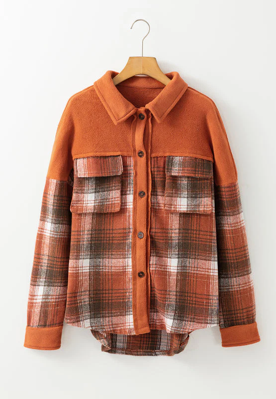 Plaid Button Up Long Sleeve Jacket - Image 6
