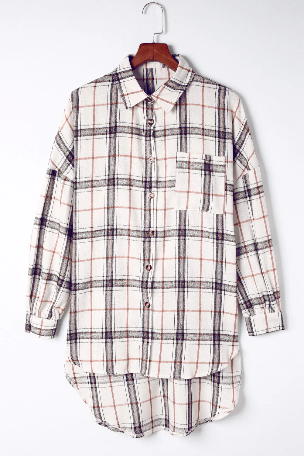 Plaid Button Up Long Sleeve Shacket - Image 8