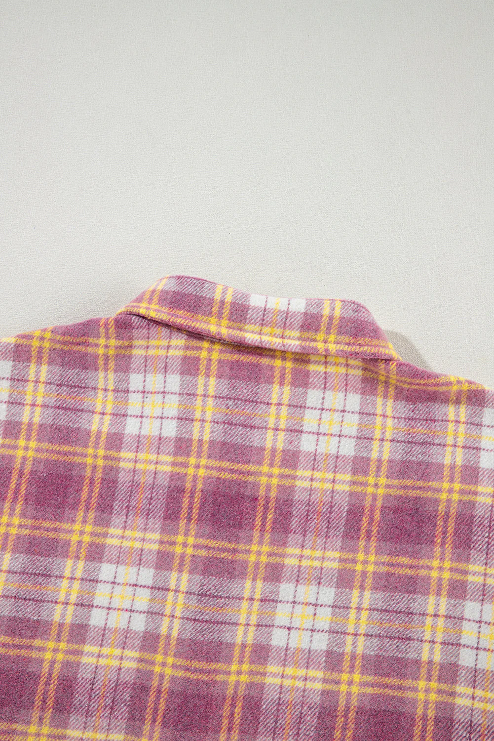 Plaid Collared Neck Button Up Shacket - Image 8