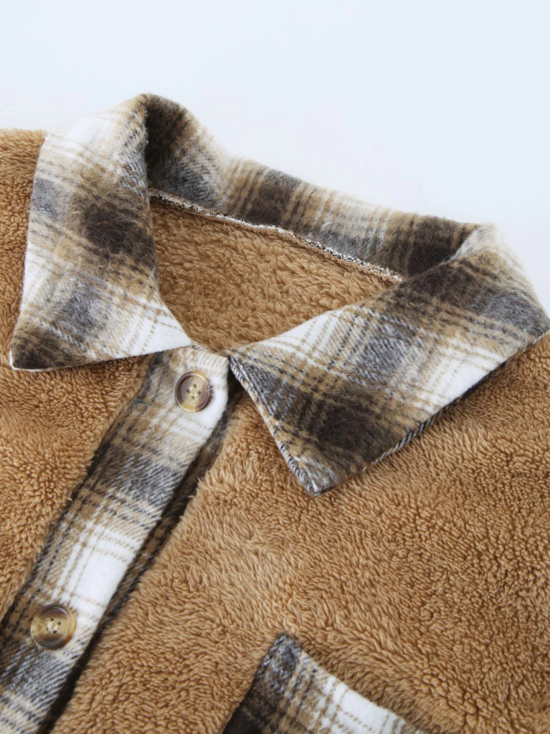 Plaid Contrast Dropped Shoulder Coat - Image 5