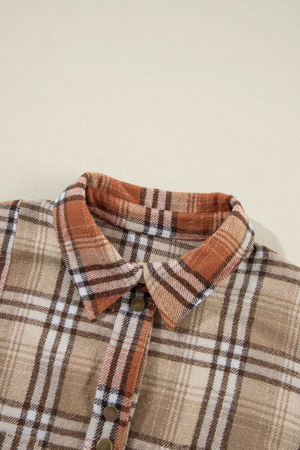 Plaid Snap Down Dropped Shoulder Shacket - Image 8
