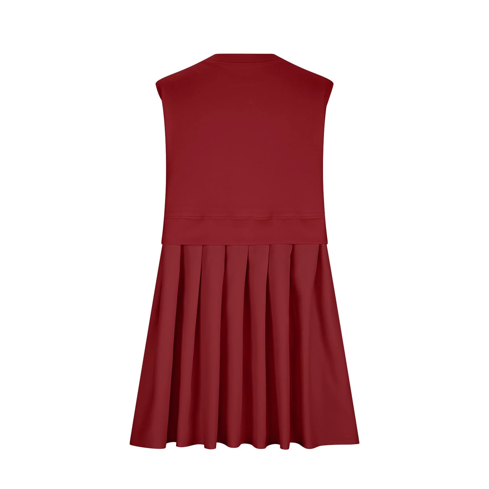 Pleated Round Neck Sleeveless Mini Dress - Image 13