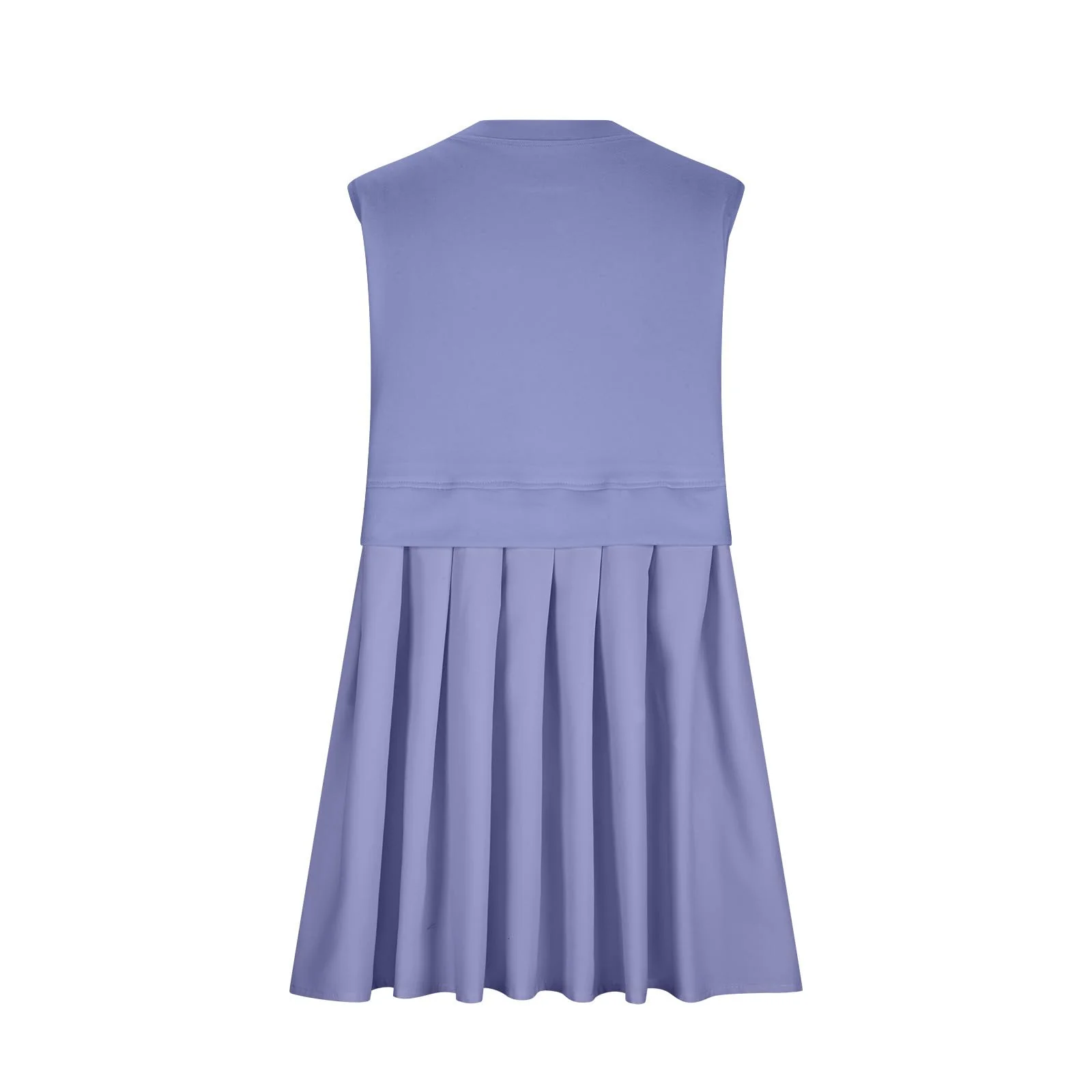 Pleated Round Neck Sleeveless Mini Dress - Image 17