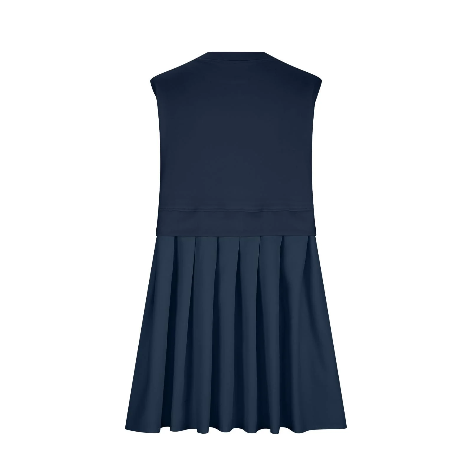 Pleated Round Neck Sleeveless Mini Dress - Image 18
