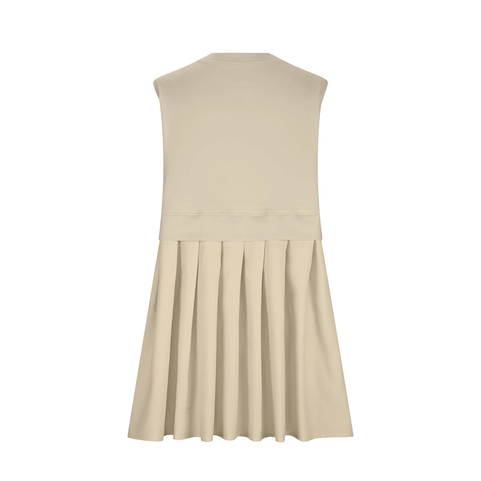 Pleated Round Neck Sleeveless Mini Dress - Image 2