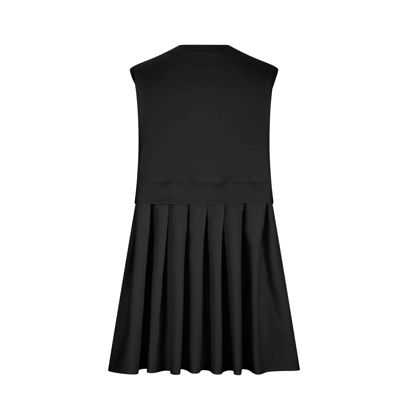 Pleated Round Neck Sleeveless Mini Dress - Image 7