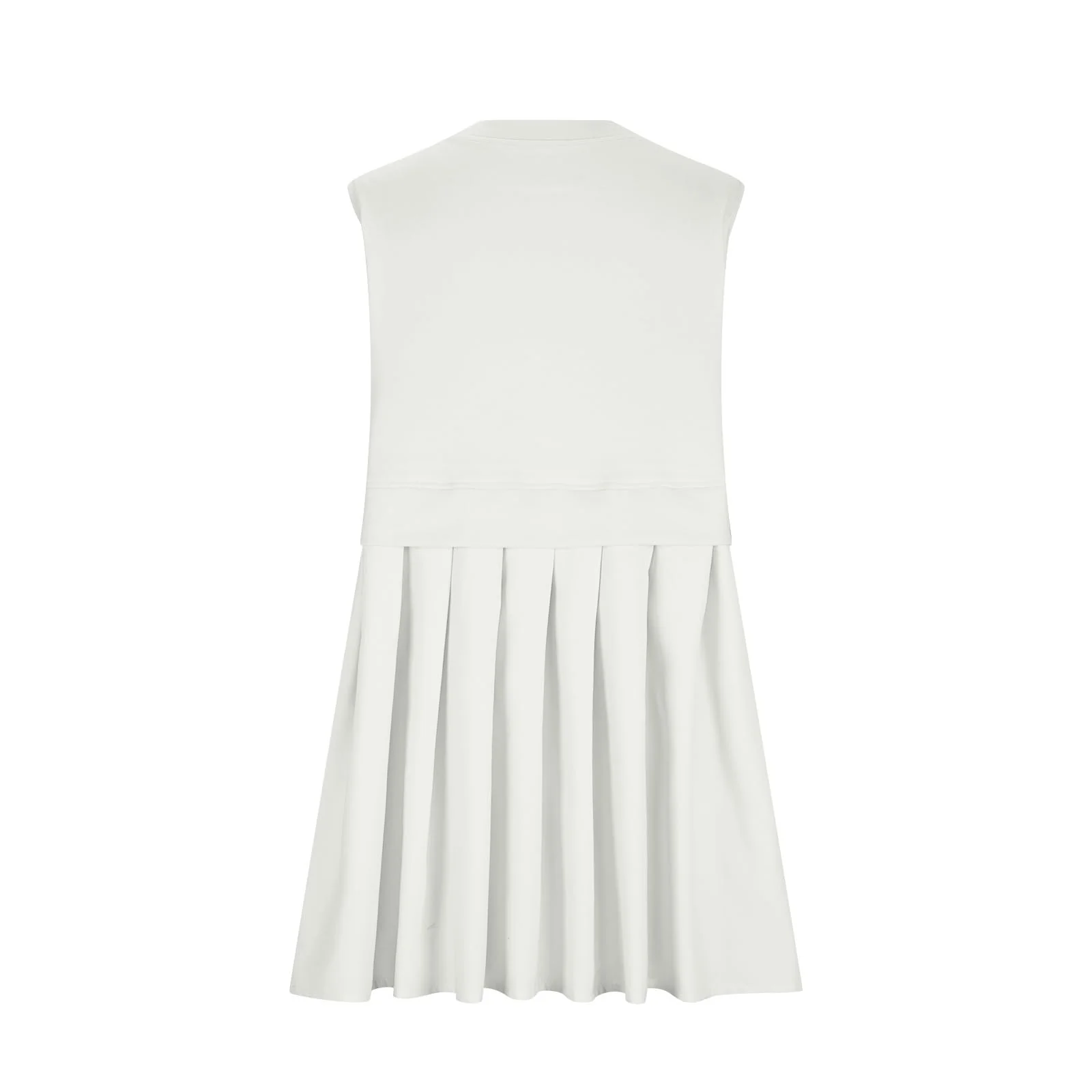 Pleated Round Neck Sleeveless Mini Dress - Image 9