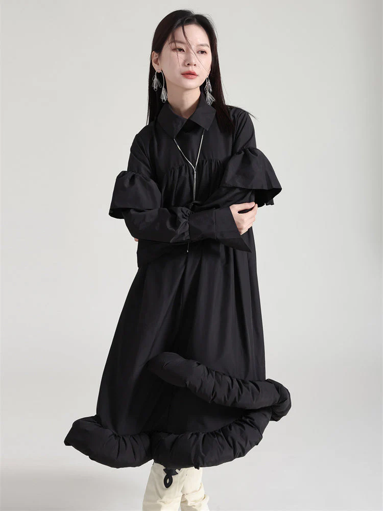 Plufey Long Sleeve Puff Dress - Black by Marigold Shadows - Image 2