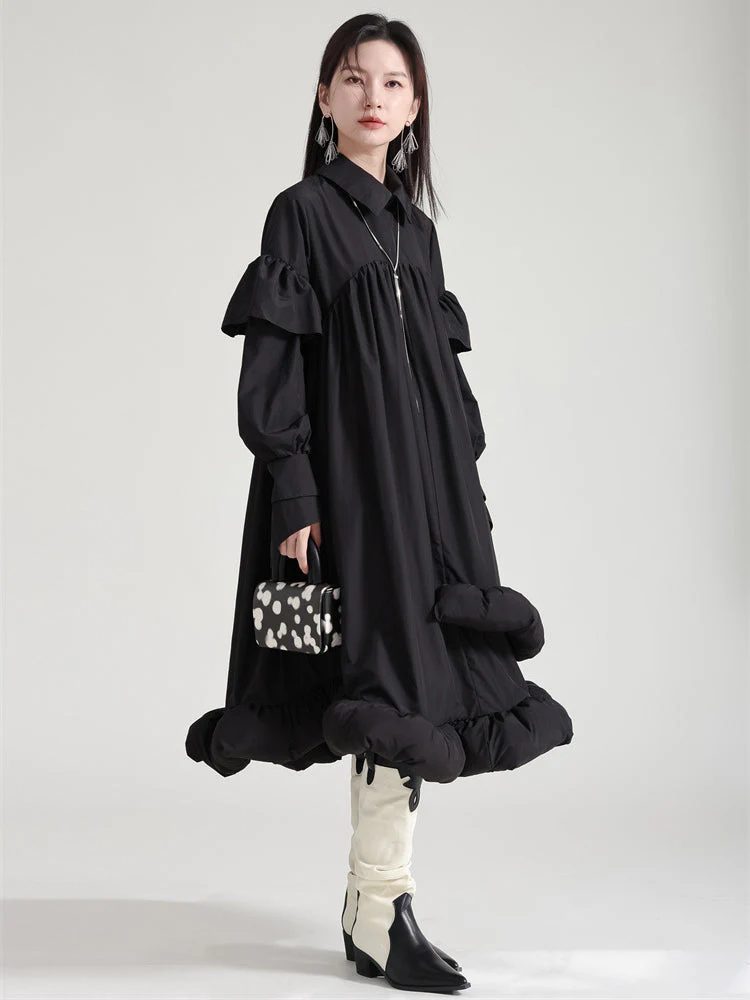 Plufey Long Sleeve Puff Dress - Black by Marigold Shadows - Image 6
