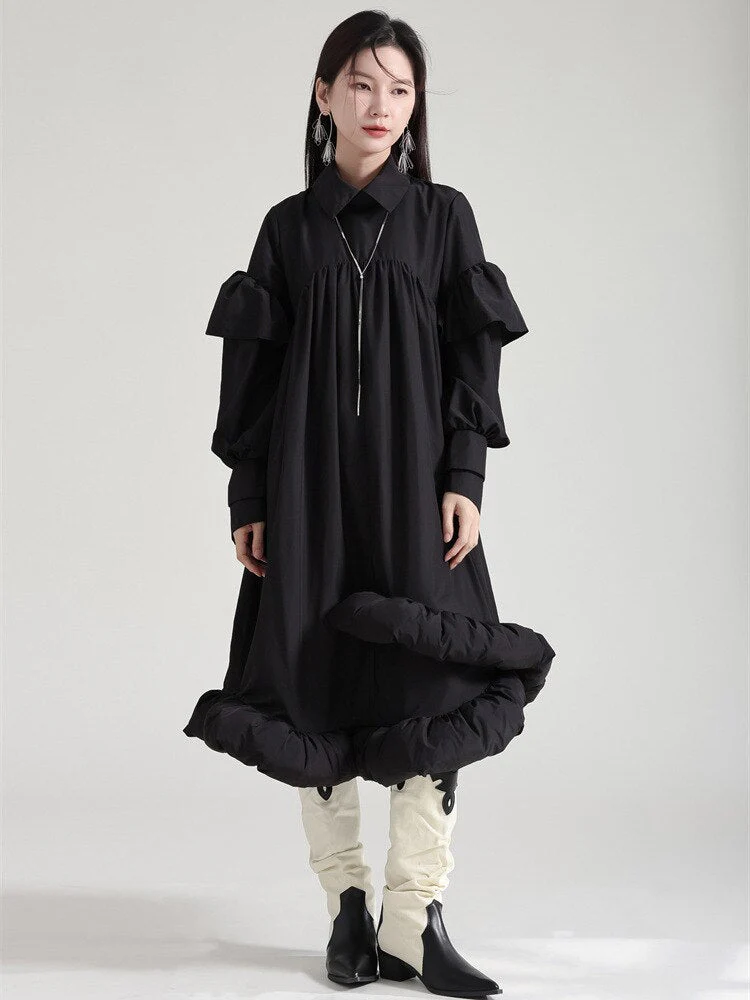 Plufey Long Sleeve Puff Dress - Black by Marigold Shadows - Image 8