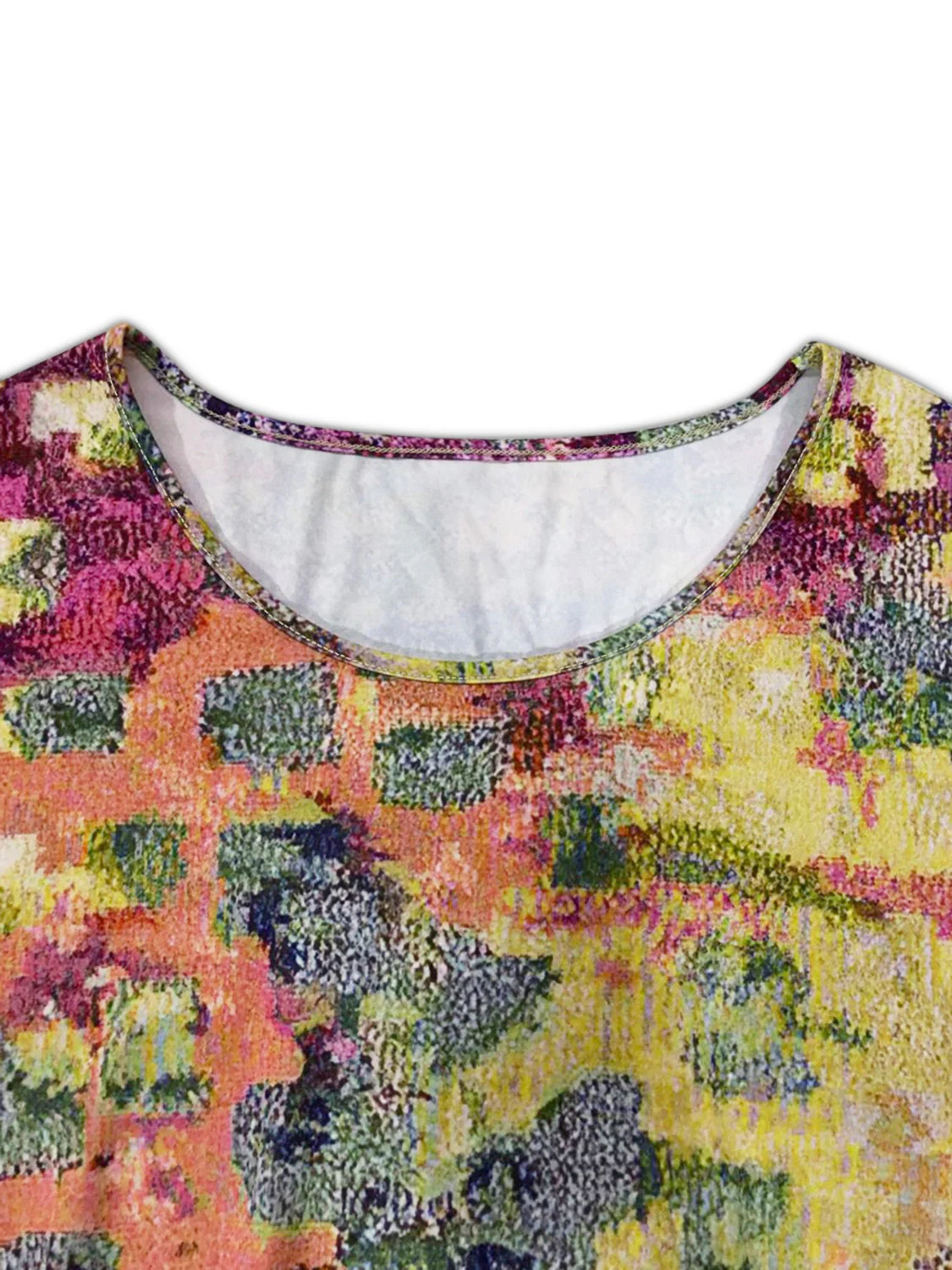 Plus Size Printed Round Neck Long Sleeve Dress - Image 3