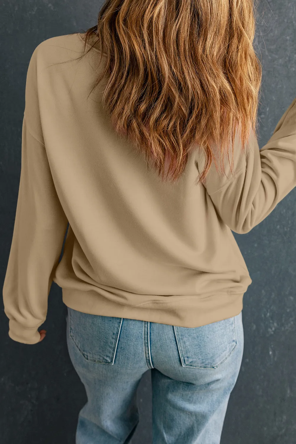 Plus Size Pumpkin Graphic Dropped Shoulder Sweatshirt - Image 2