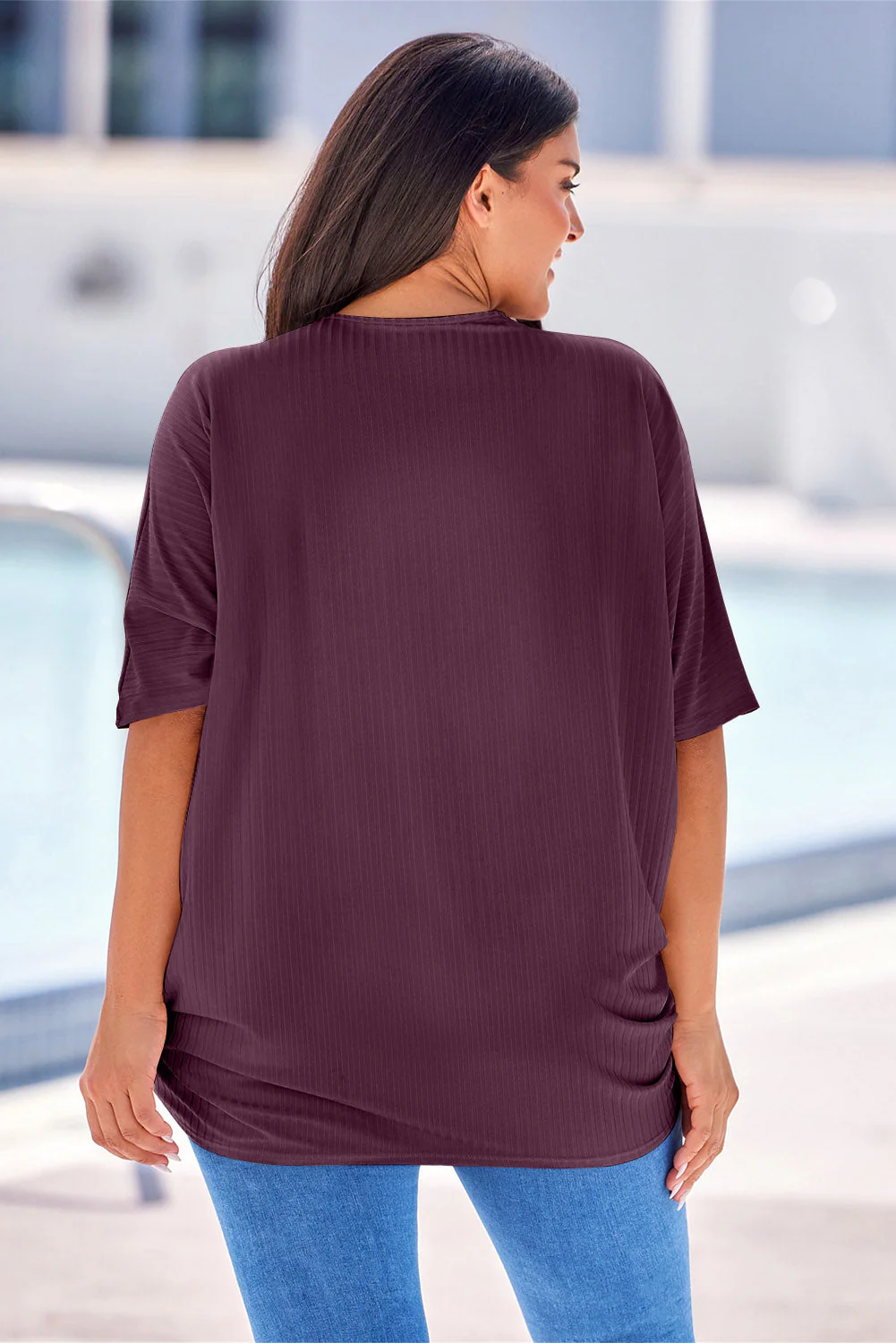 Plus Size Ribbed Cocoon Cover Up - Image 18