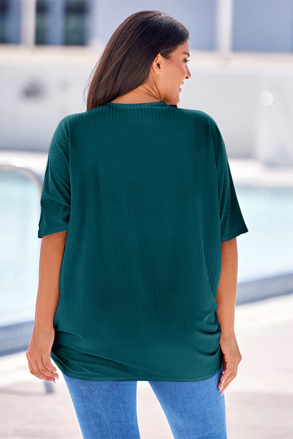 Plus Size Ribbed Cocoon Cover Up - Image 21