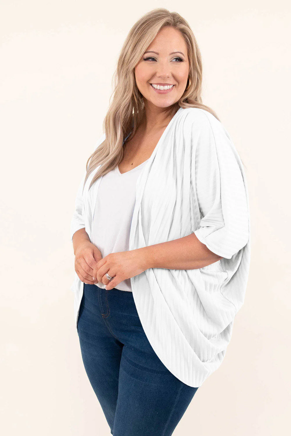 Plus Size Ribbed Cocoon Cover Up - Image 28