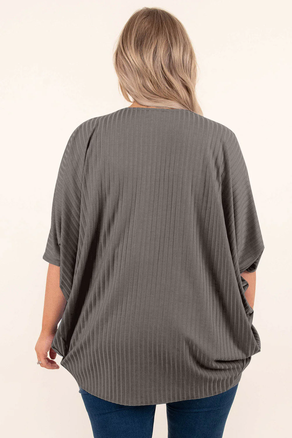 Plus Size Ribbed Cocoon Cover Up - Image 30