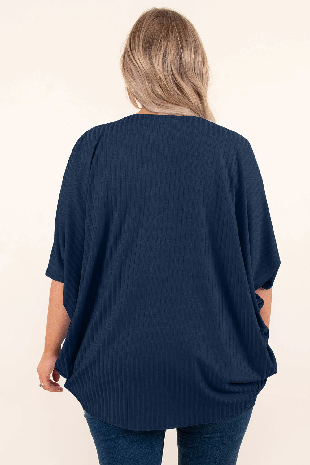 Plus Size Ribbed Cocoon Cover Up - Image 33