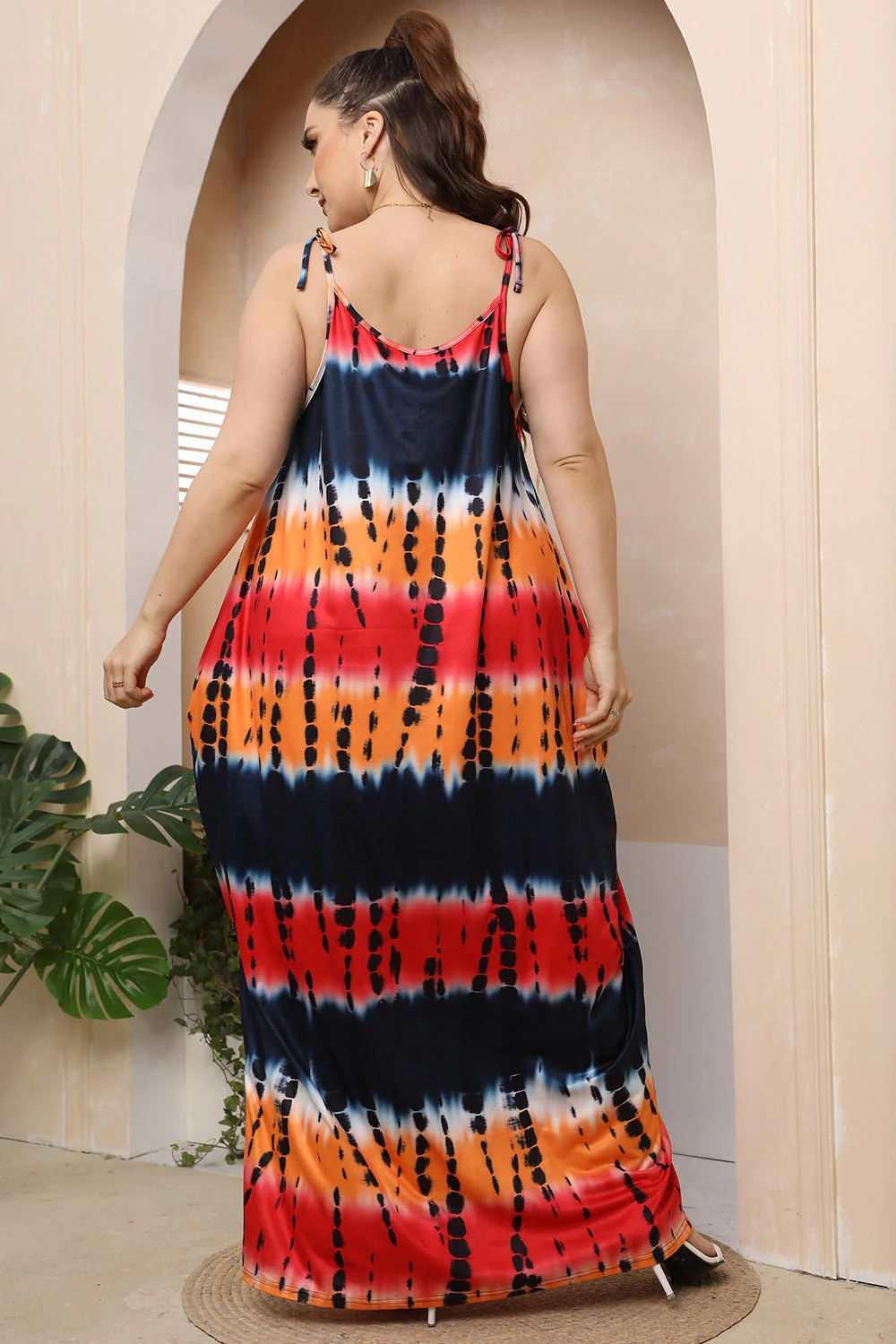 Plus Size Tie-Shoulder Maxi Dress - Image 2