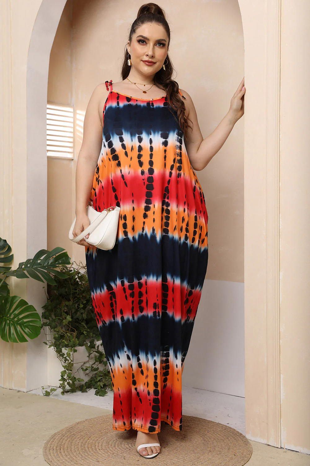 Plus Size Tie-Shoulder Maxi Dress - Image 3