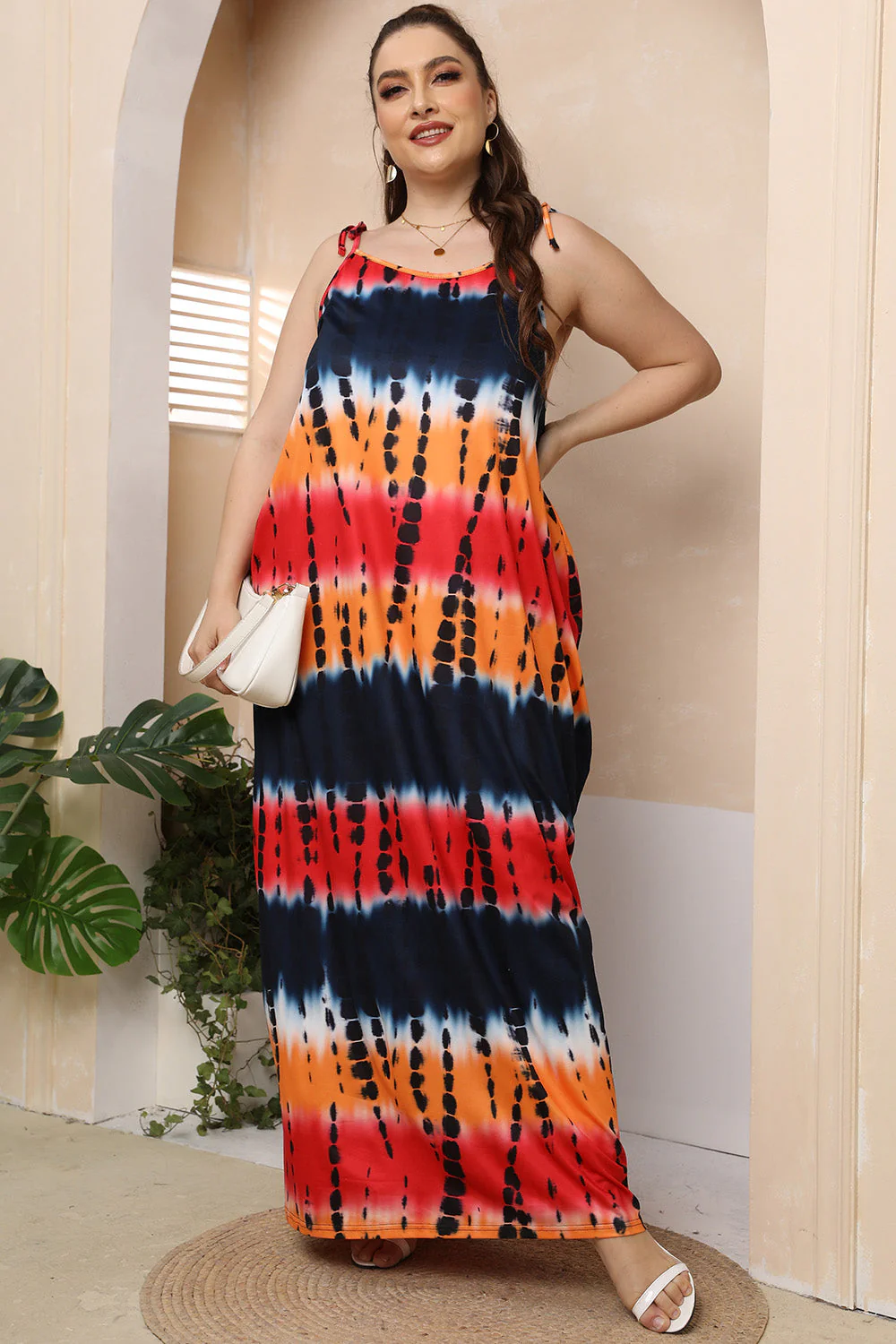 Plus Size Tie-Shoulder Maxi Dress - Image 4
