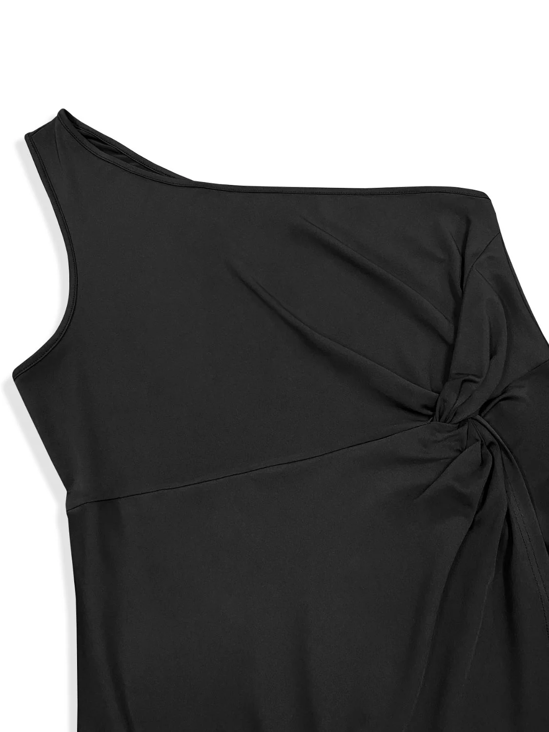 Plus Size Twisted One Shoulder Sleeveless Midi Dress - Image 4