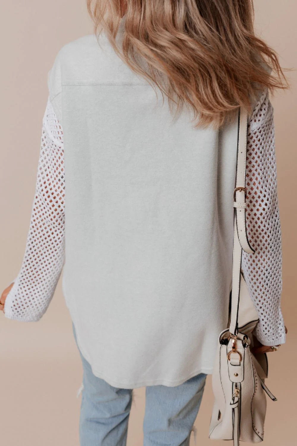 Pocketed Curved Hem Button Up Vest - Image 6