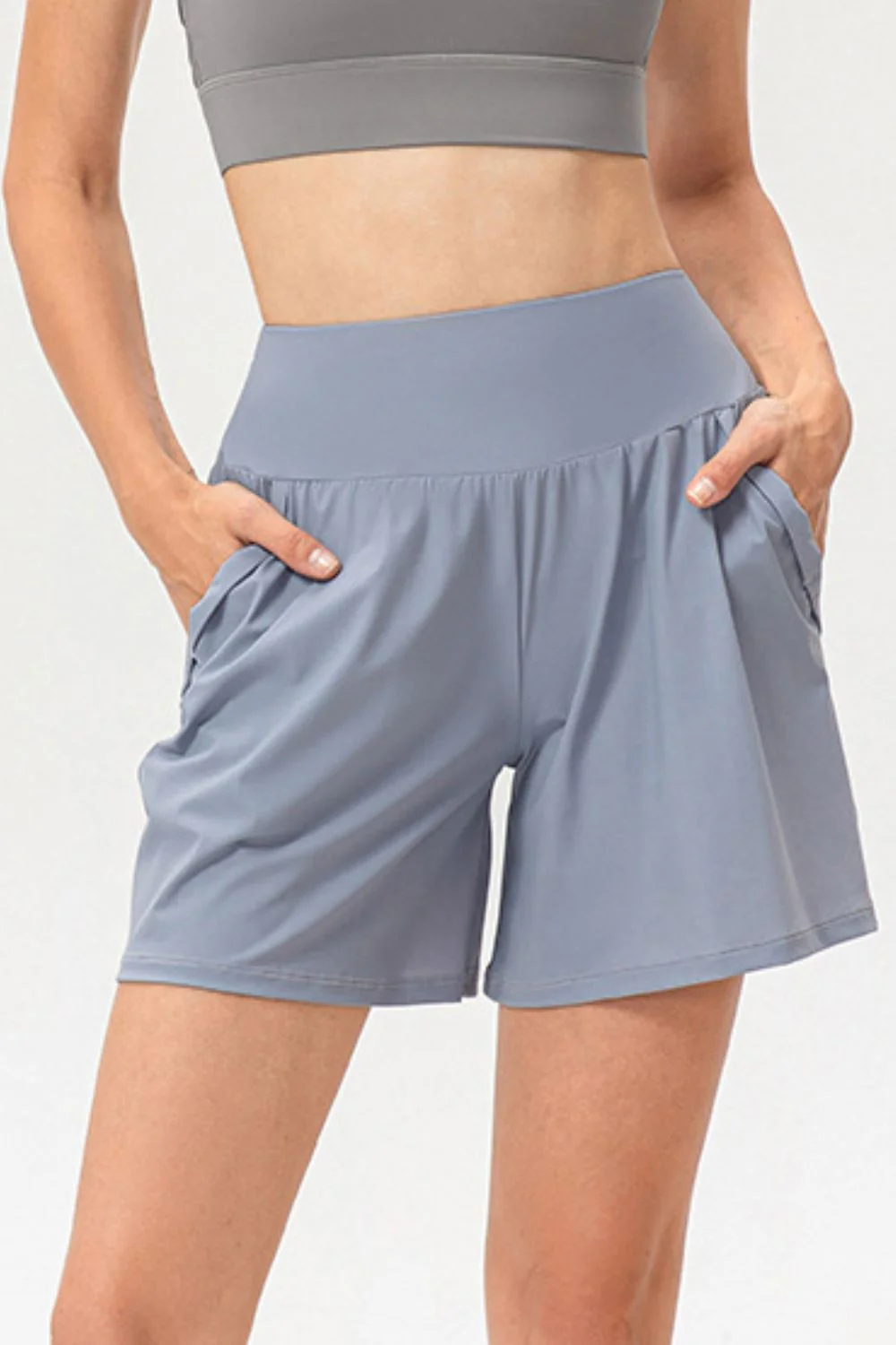 Pocketed Elastic Waist Active Shorts - Image 12