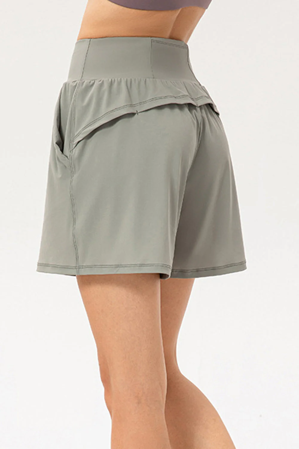 Pocketed Elastic Waist Active Shorts - Image 3