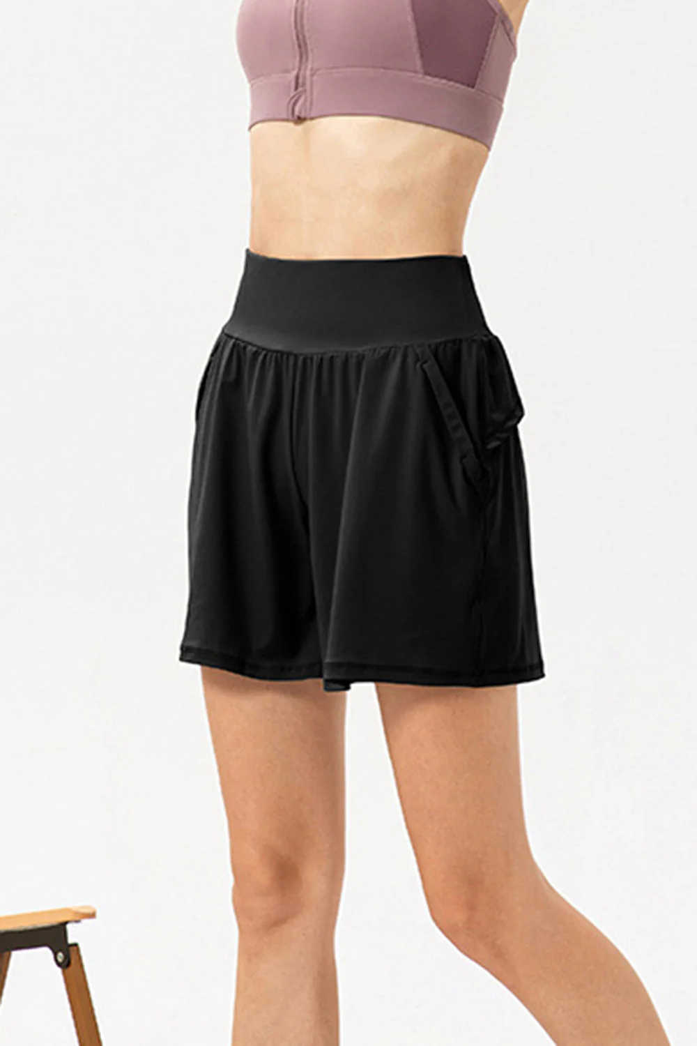 Pocketed Elastic Waist Active Shorts - Image 9