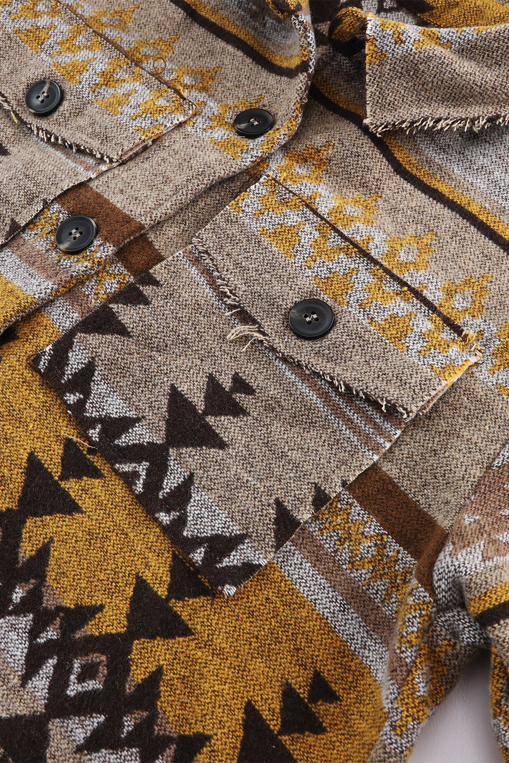Pocketed Geometric Collared Neck Jacket - Image 11