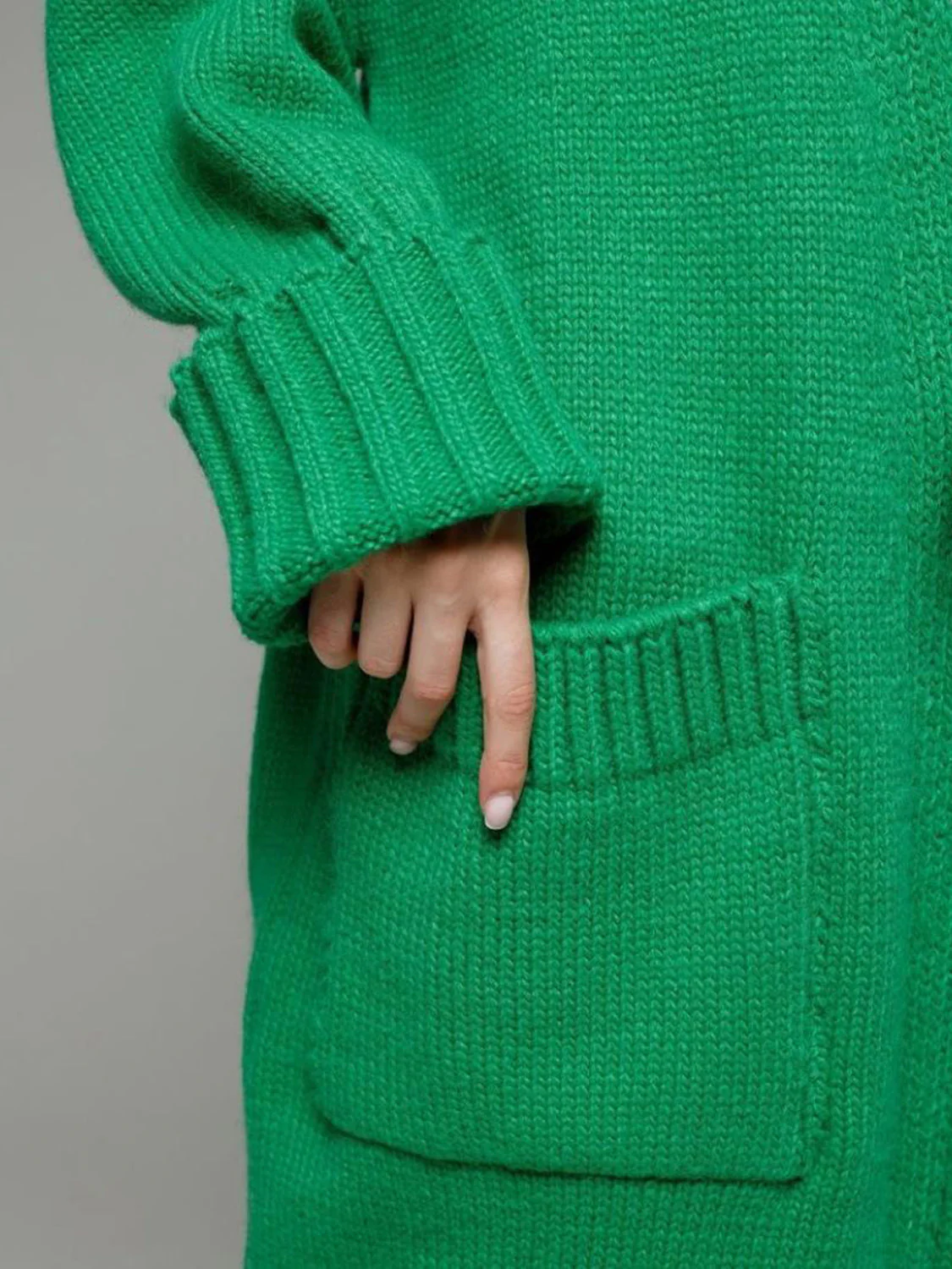 Pocketed Open Front Dropped Shoulder Cardigan - Image 13