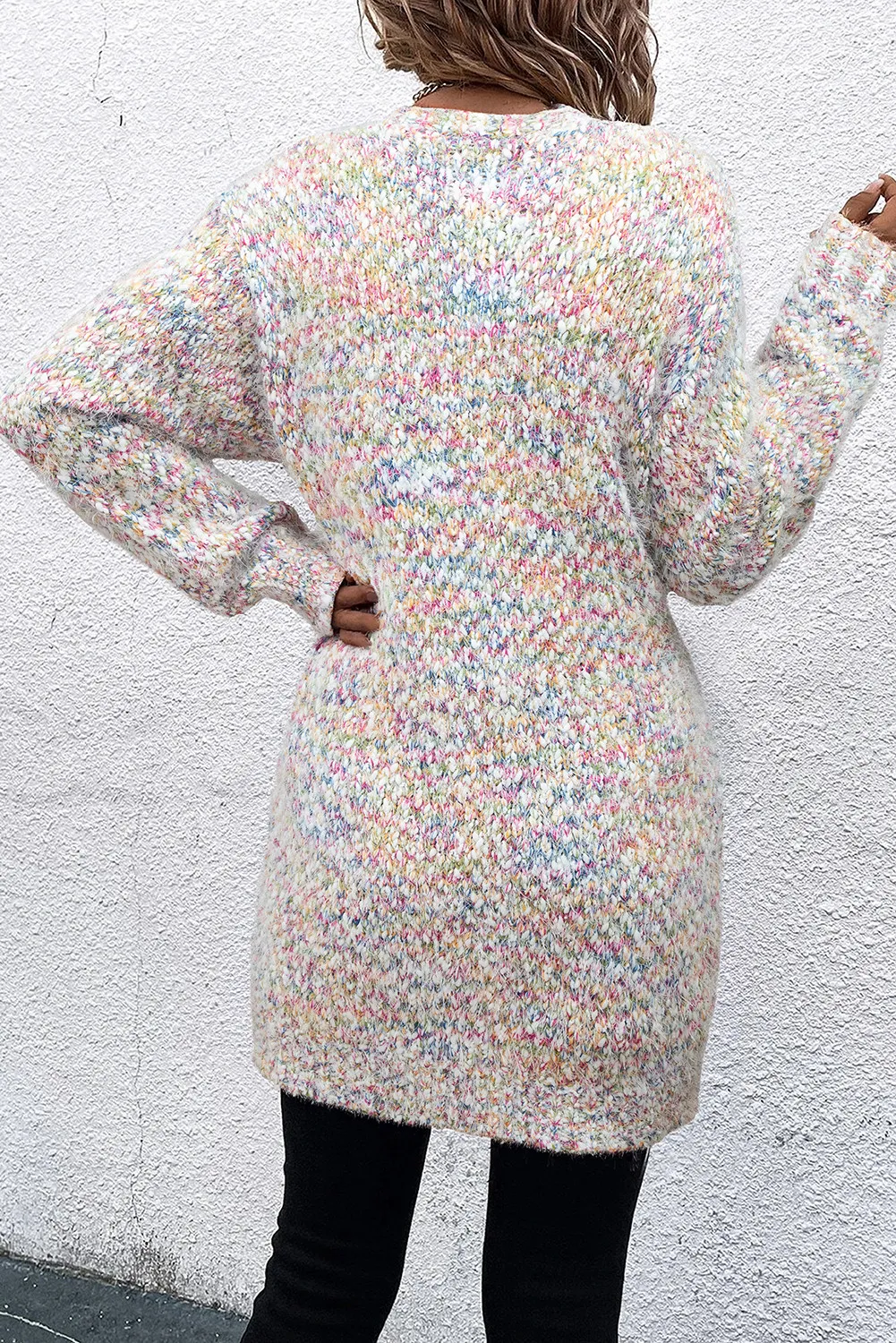 Pocketed Open Front Long Sleeve Cardigan - Image 2