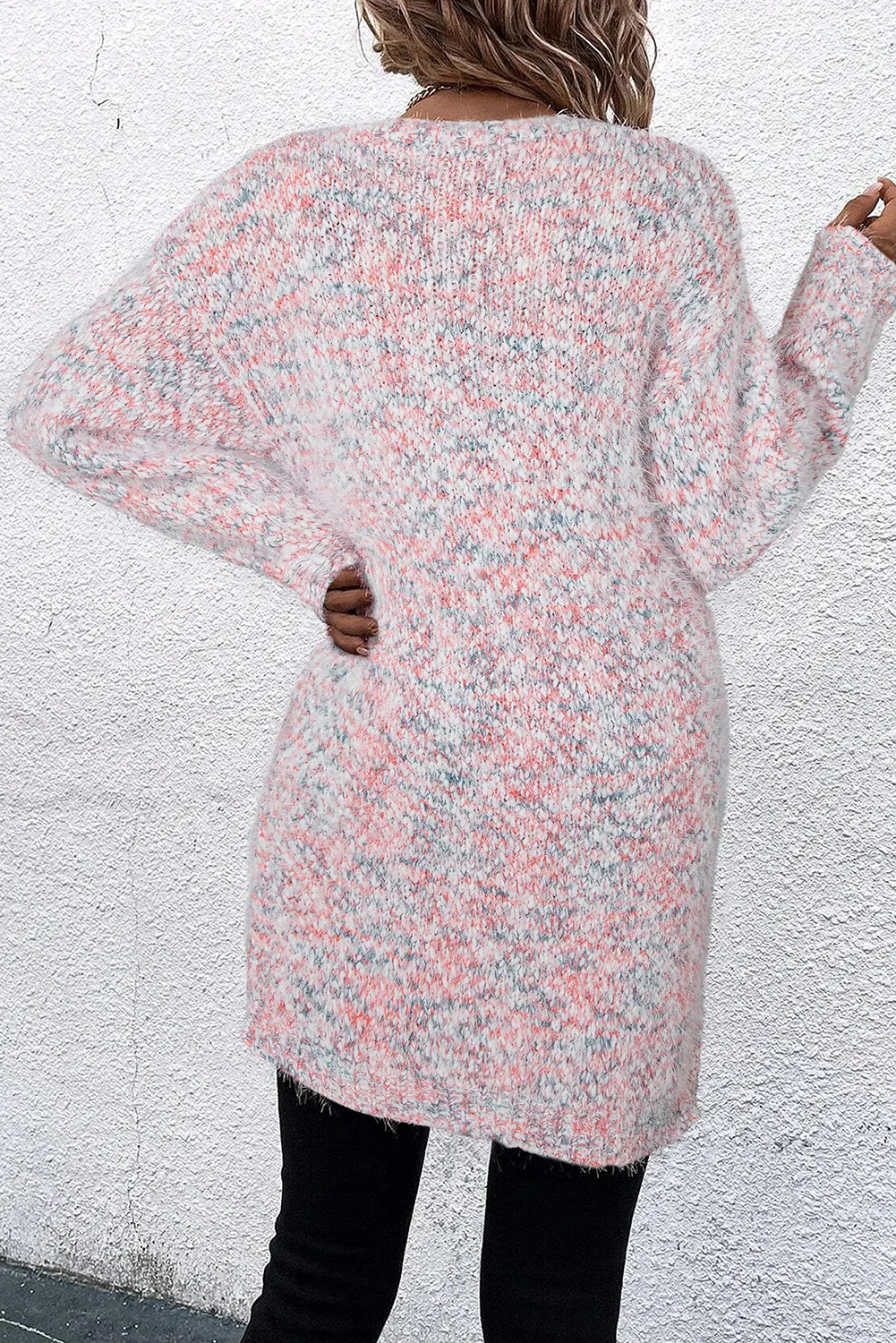 Pocketed Open Front Long Sleeve Cardigan - Image 5