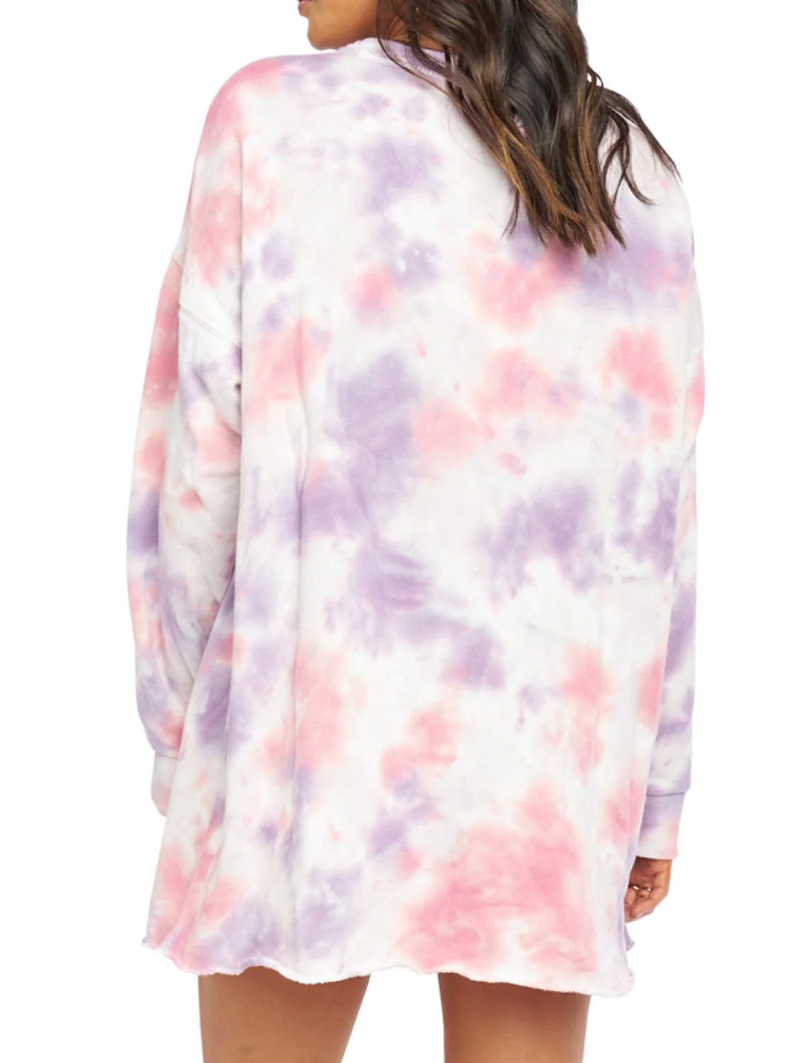 Pocketed Tie-Dye Round Neck Long Sleeve Dress - Image 2
