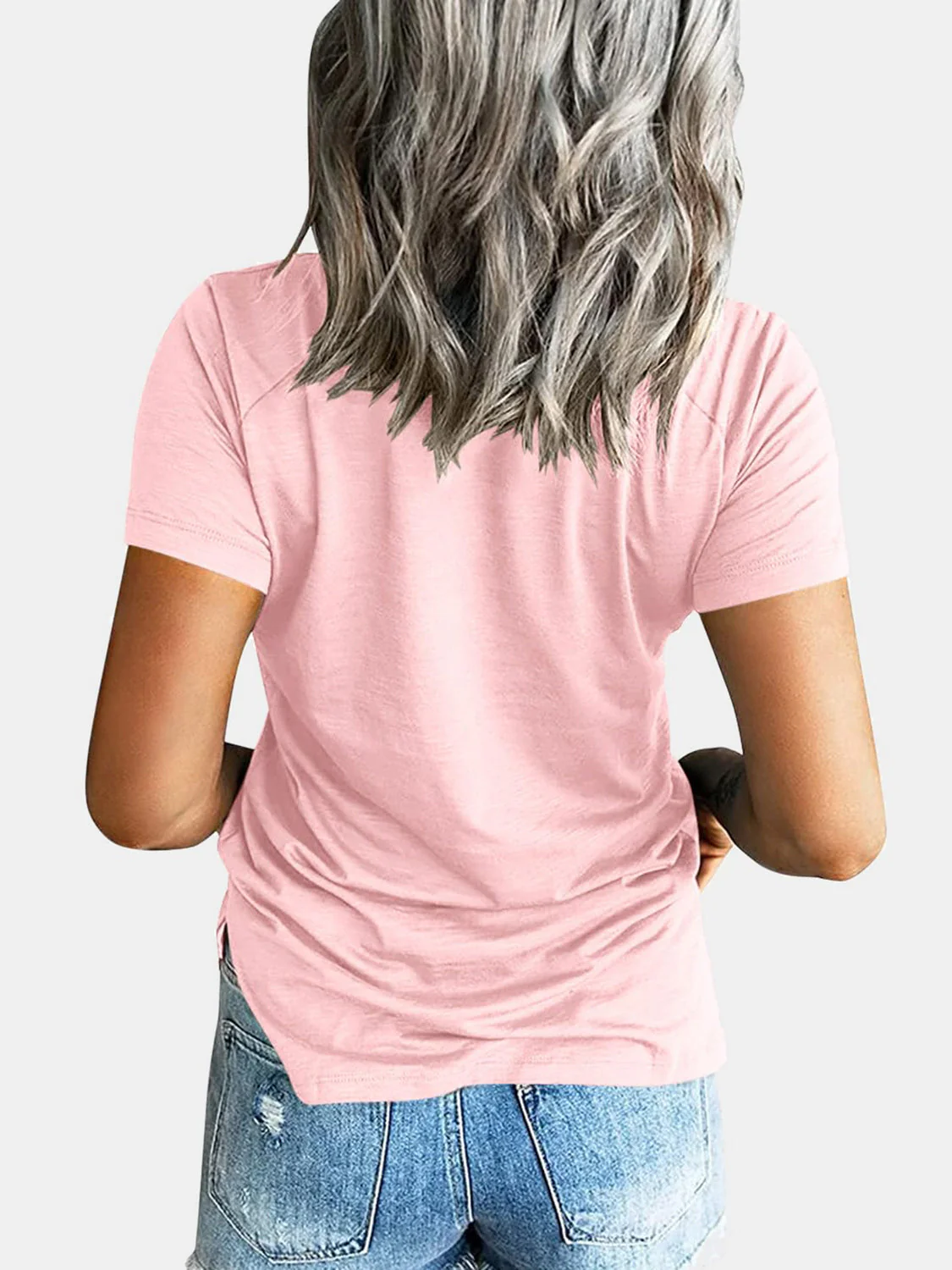 Pocketed V-Neck Short Sleeve T-Shirt - Image 6