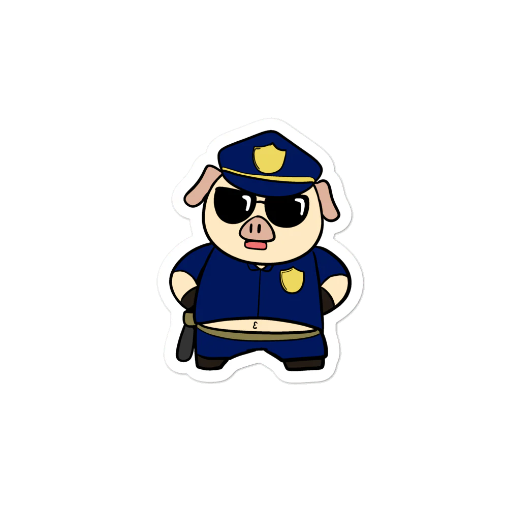 Police Pig Cartoon - Bubble-free stickers by Proud Libertarian - Image 2
