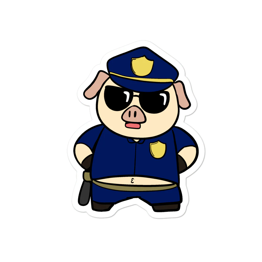 Police Pig Cartoon - Bubble-free stickers by Proud Libertarian - Image 3