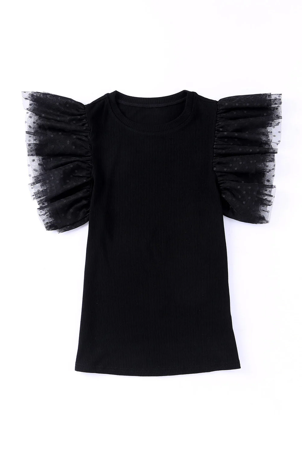 Polka Dot Flutter Sleeve Top - Image 18