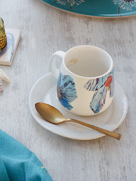 Porcelain Mug:  Himalayan Blue Poppies by India & Purry - Image 2